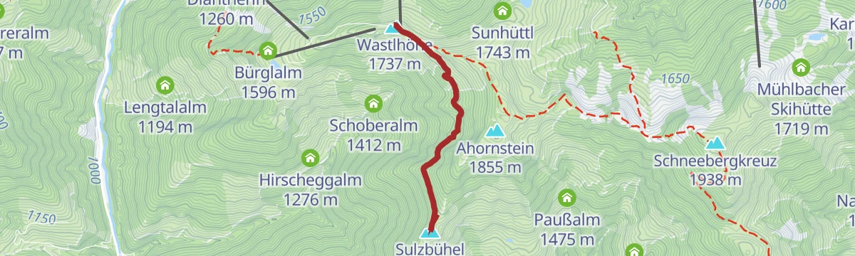 Route map: MTB Verbindungstrail Wastlhöhe Sulzbühel
